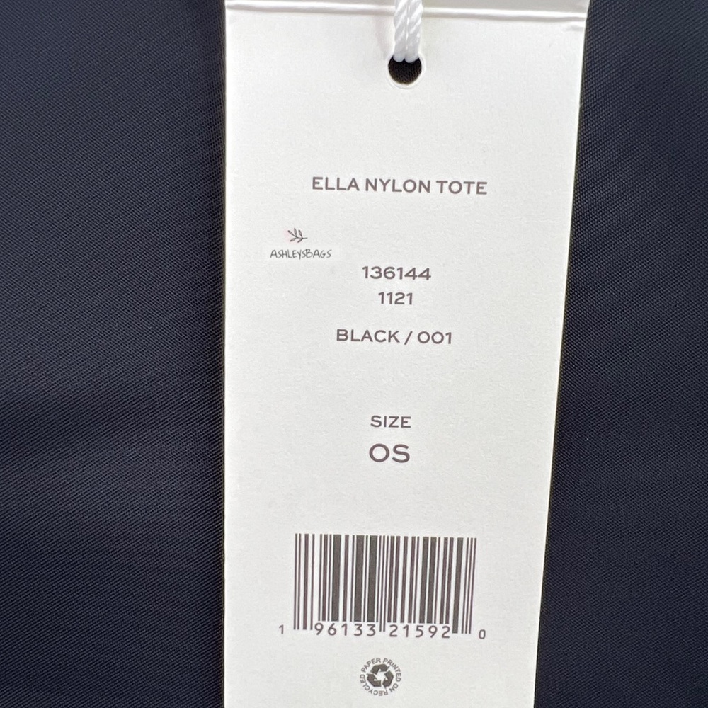 Tory Burch Large Ella Nylon Tote In Black - Picture 9 of 9